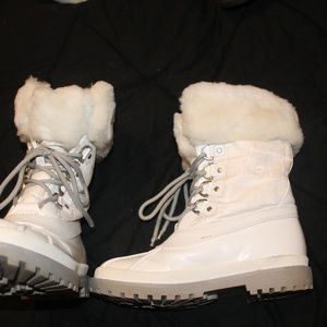 White Lenora Size 5b Coach boots worn just a few t